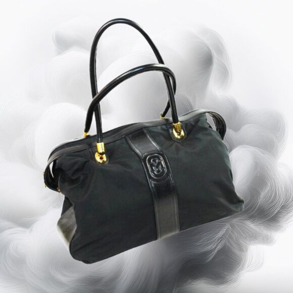 Marino Orlandi Handbags - Marino Orlandi Made In Italy Expandable Black Leather Mesh Shoulder Satc…